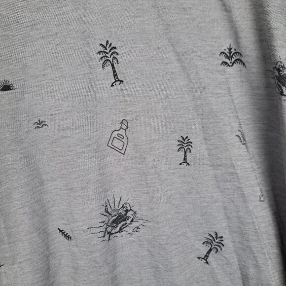 Travis Mathew Polo Shirt Mens Large Palm Tree Skeleton Embroidered Print Golf - Picture 5 of 11